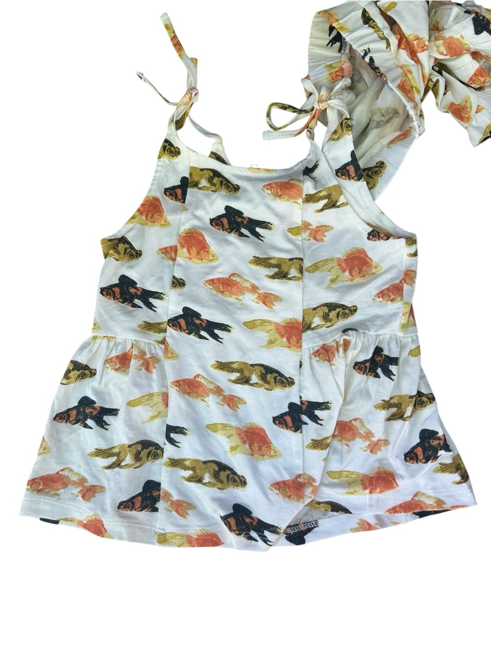 NWT Kate Quinn Two Piece Goldfish Set Ballerina Top Ruffle Shorts 3T Girls Modal
